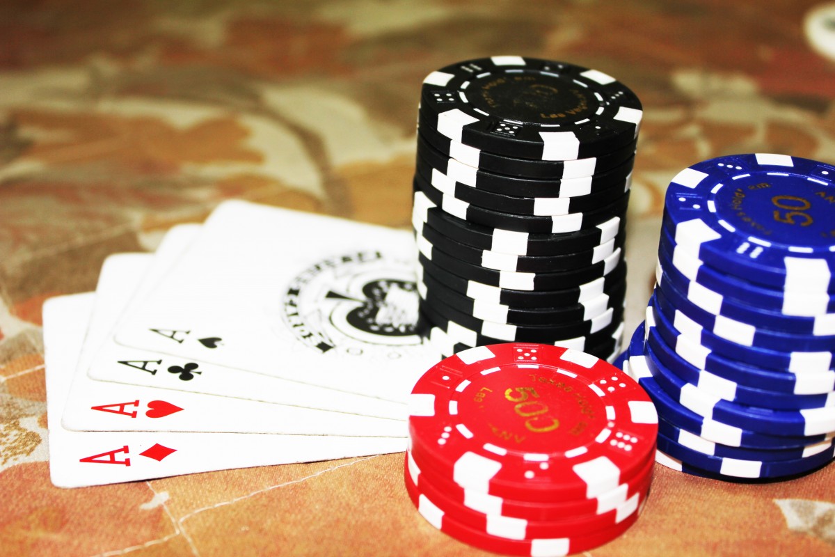 Poker cards chips