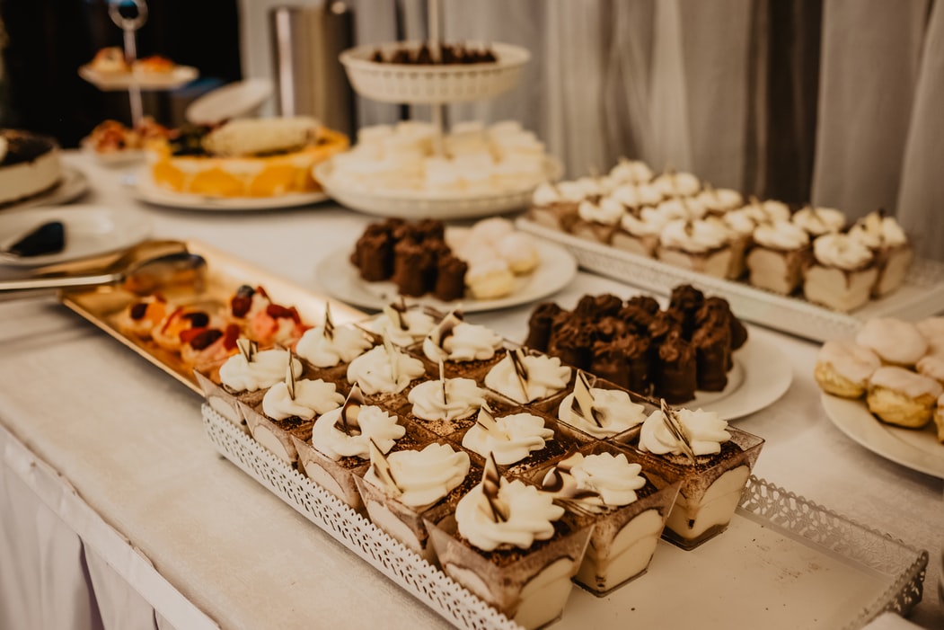 cakes on display