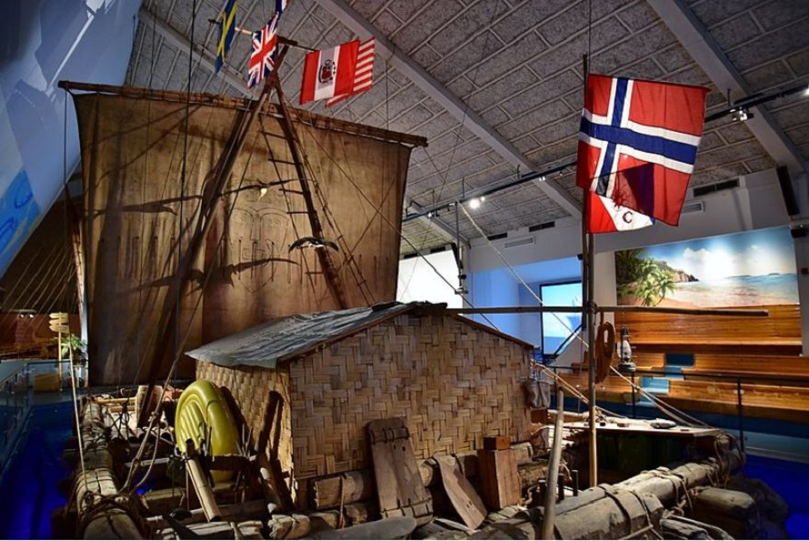 Kon-Tiki, on display inside the Kon-Tiki Museum, Oslo