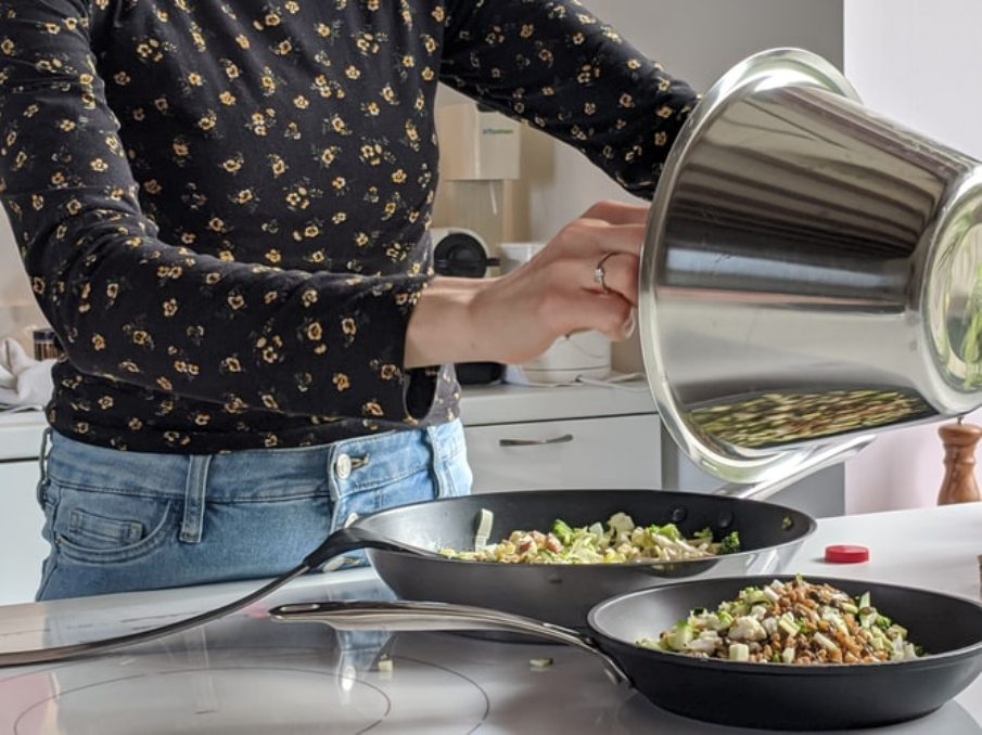 Woman cooking at home