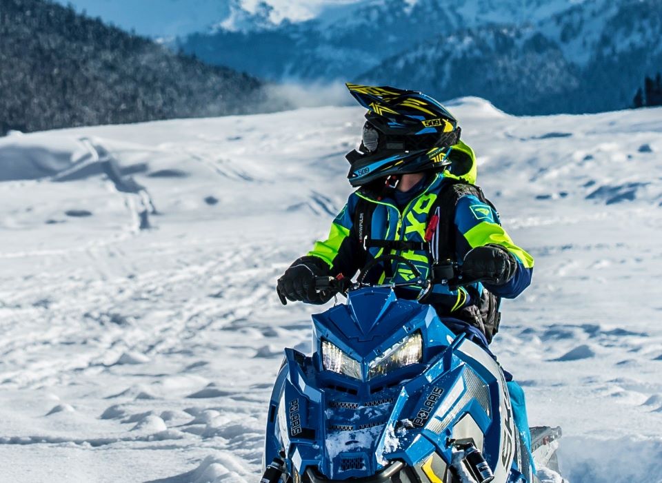 Man on snowmobile