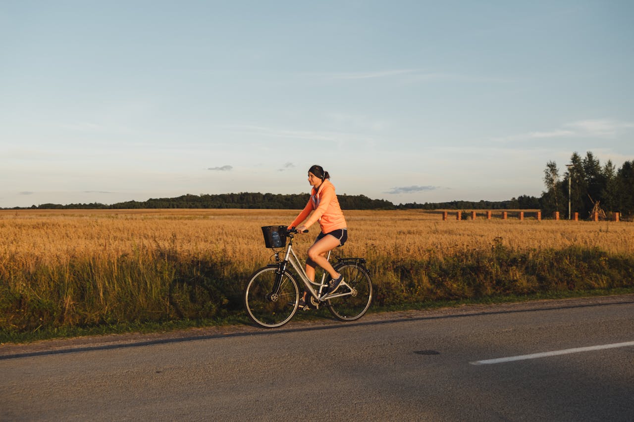 woman on a bike