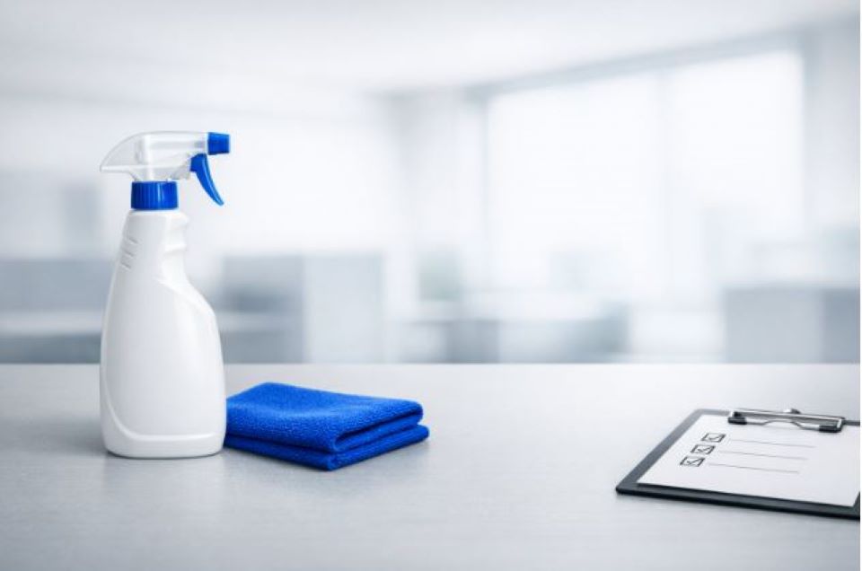 spray bottle and a napkin