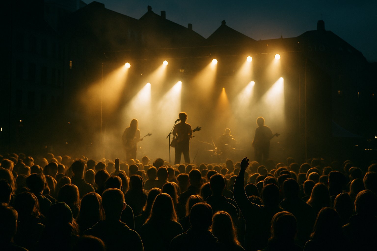 live concert crowd stage lights