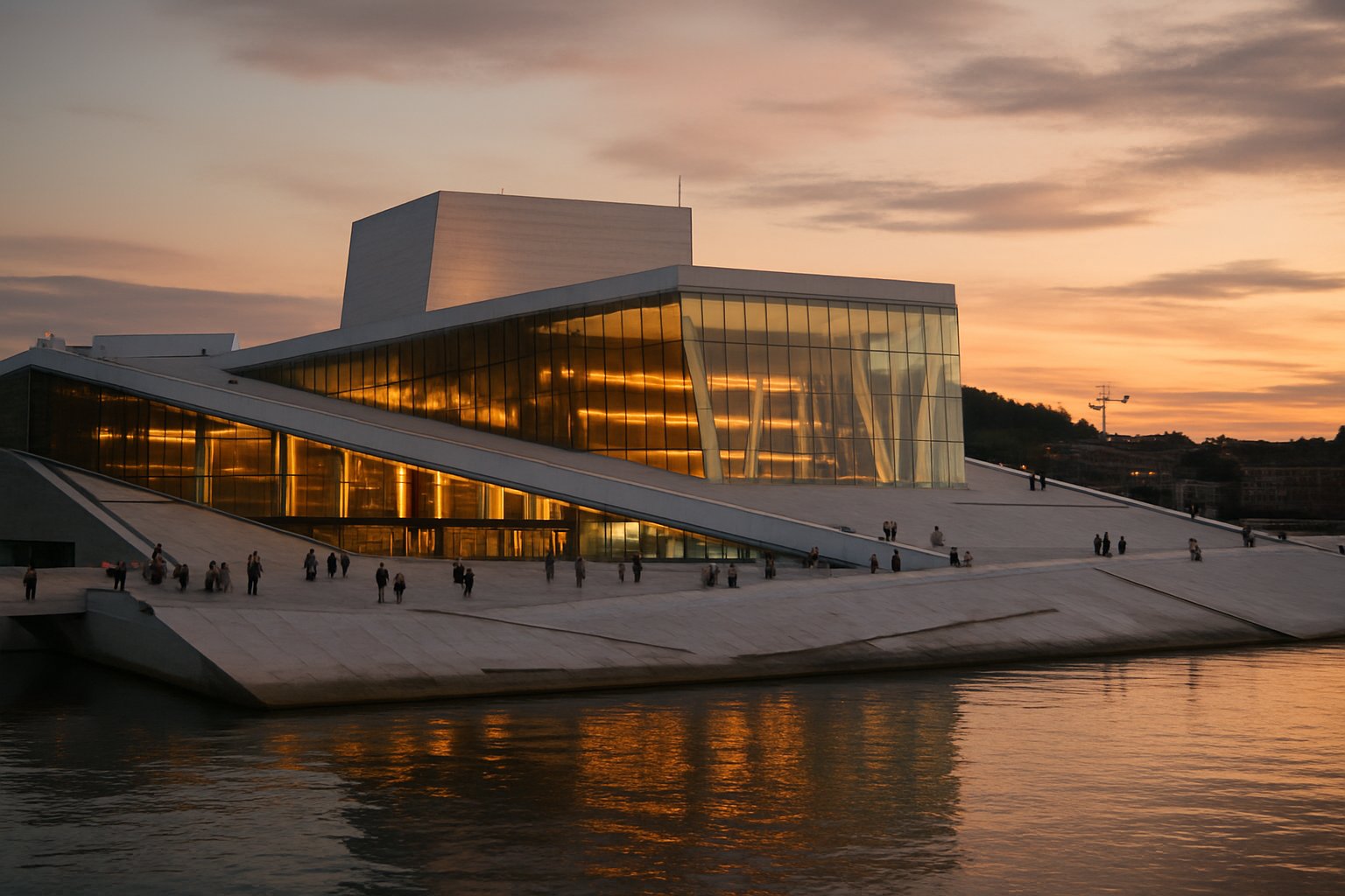 Oslo opera house evening